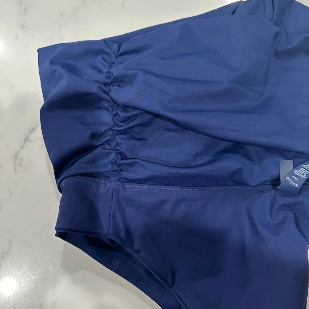 Skims Shaping Swim Foldover Skirt Bikini Bottom Midnight Blue M & XXS